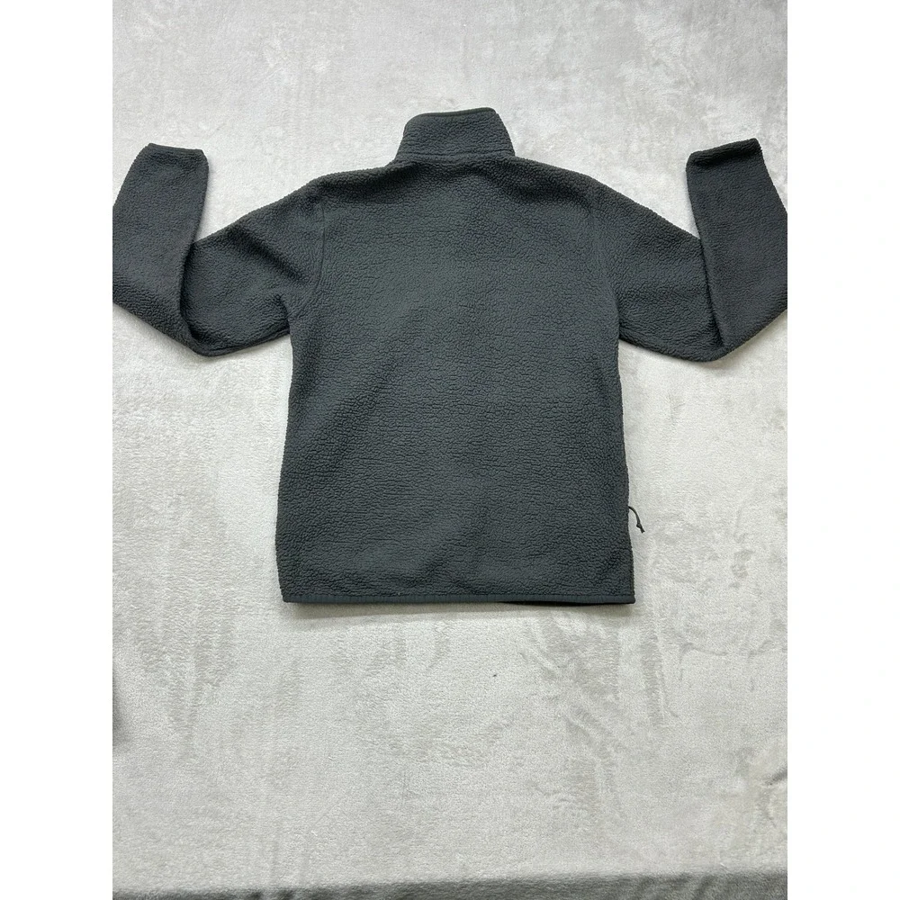 The North Face Fleece Jacket Mens Small Grey Sherpa Full Zip Mock Neck Light